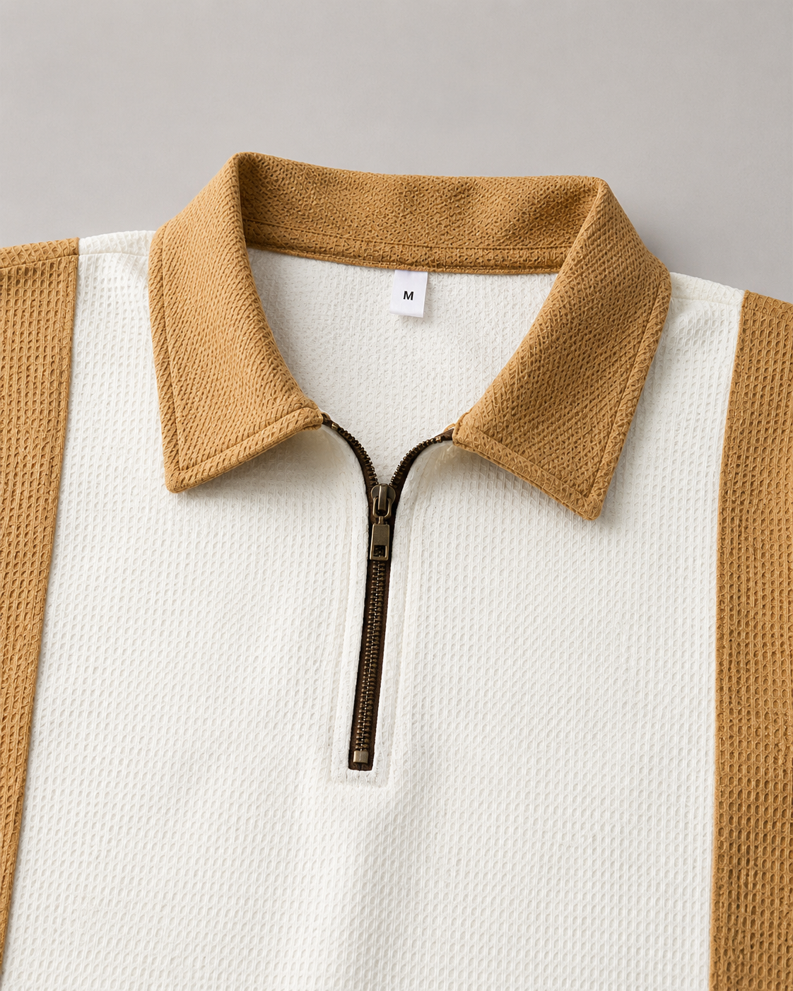 Men's Premium Contrast Zip Polo T-Shirt | Casual Half Zip Collar Tee