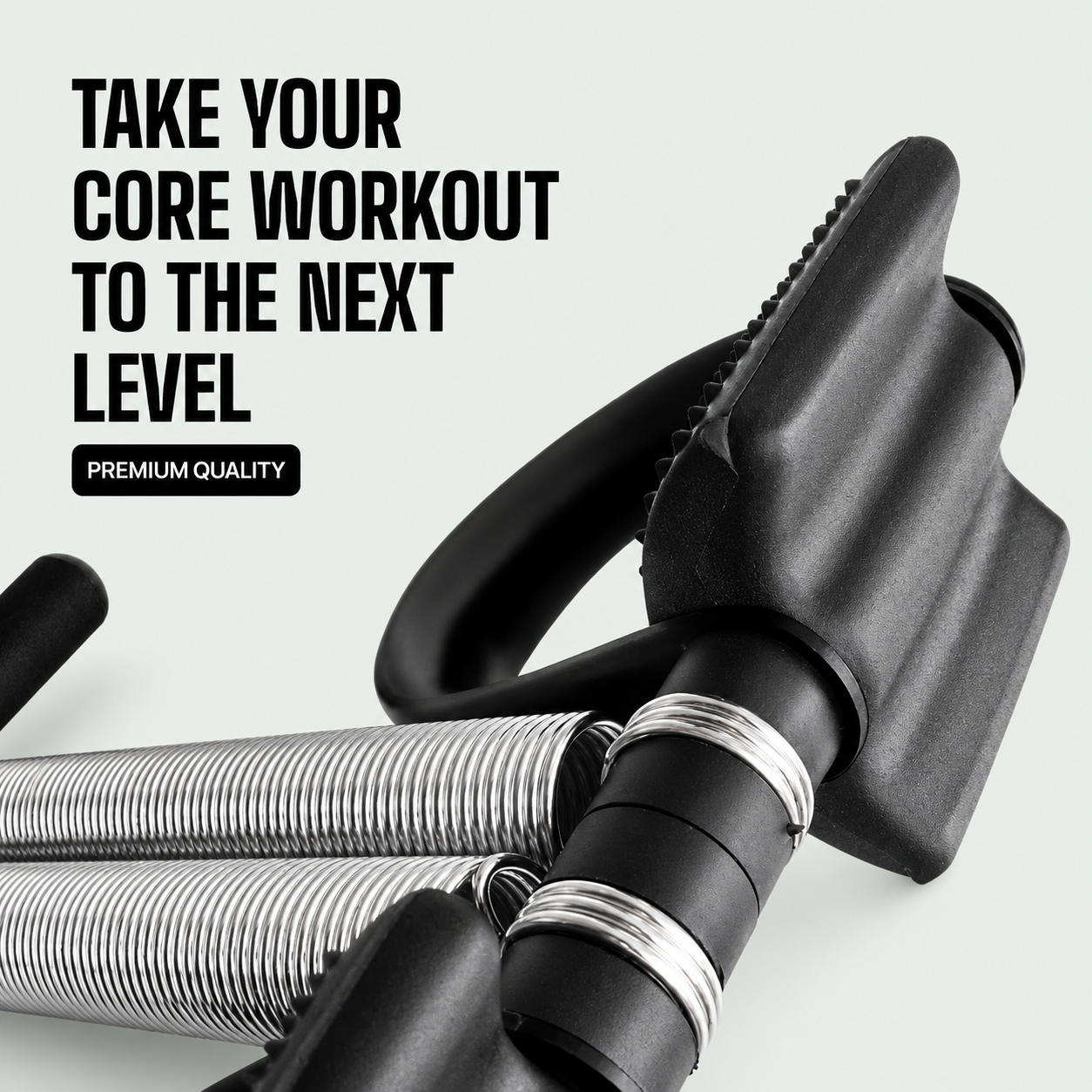 Premium Double Spring Tummy Trimmer Resistance Exerciser | Full Body Home Workout Equipment with Non-Slip Foot Pedals & Foam Grip Handle