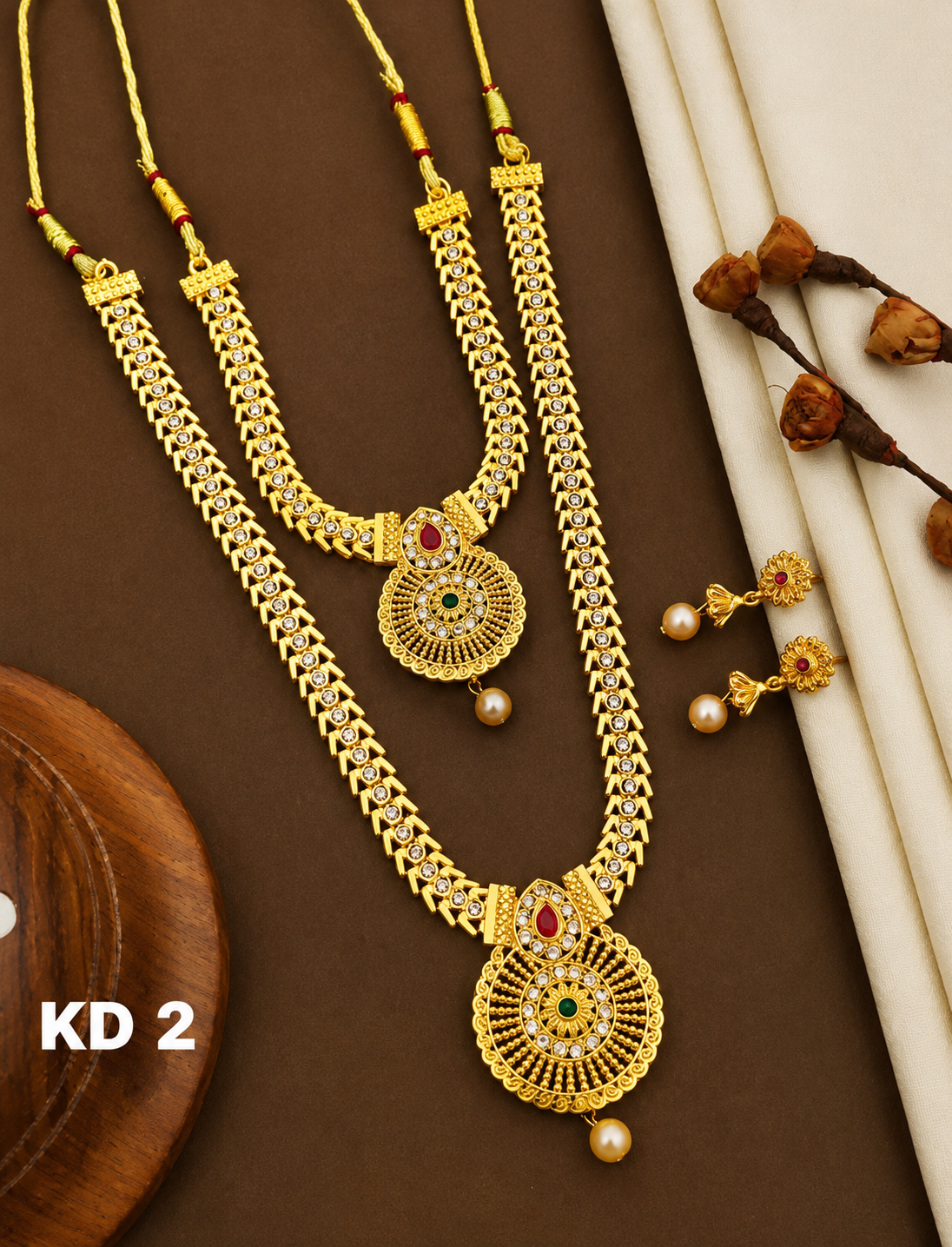 Traditional Gold Plated Temple Choker Necklace Set with Earrings for Women | Tintin Shine Market