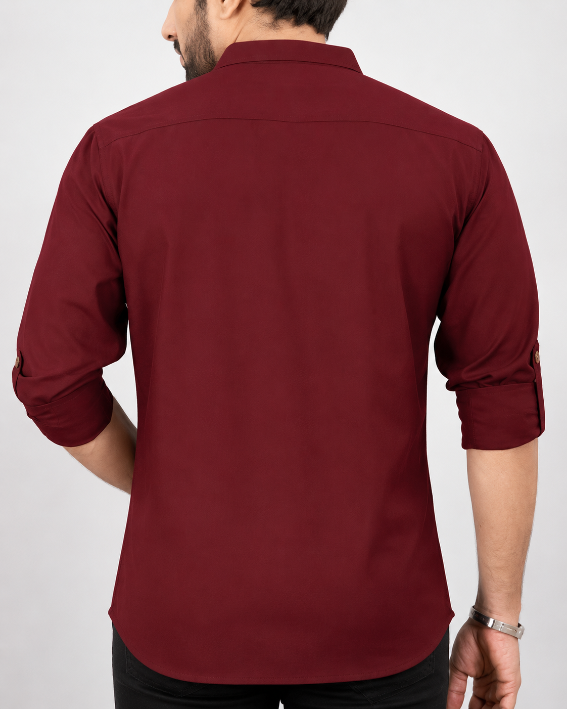 Men's Premium Embroidered Mandarin Collar Kurta – Maroon | Festive & Casual Wear