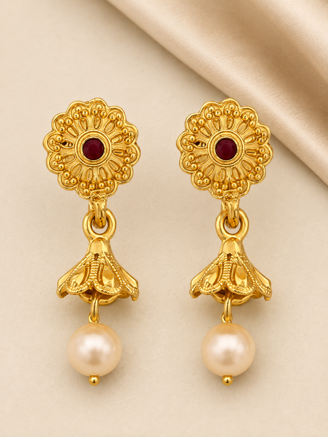 Traditional Gold Plated Temple Choker Necklace Set with Earrings for Women | Tintin Shine Market