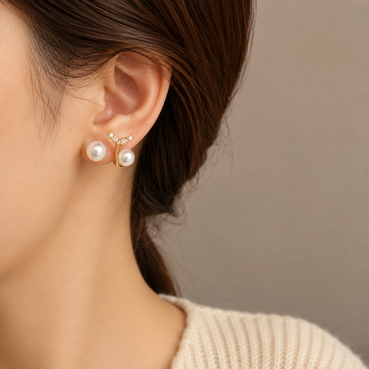 Luxury Pearl Jewelry Set for Women – Gold Plated Layered Pearl Necklace & Crystal Pearl Stud Earrings | Elegant Gift Set | Tintin Shine Market